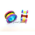 Neueste 2014 sandgestrahlt PVD Rainbow Fleisch Tunnel Plug Expander